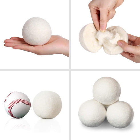 (Upgraded) SnugPad XL Size Wool Dryer Balls Natural Fabric Softener & 100% Organic Premium New Zealand Wool, Reduce Wrinkles & Save Time, Baby Saf...