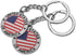 12pcs NYC US United States of America Keychain Metal Key Ring Star Stripe US Flag Souvenir Patriotic Christmas Gift...