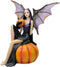 Comfy Hour Fairyland Collection 6” Dark Fairy Witch Holding and Sits on a Pumpkin, Polyresin Figurine, Halloween Theme Gift, Home Decoration and C...
