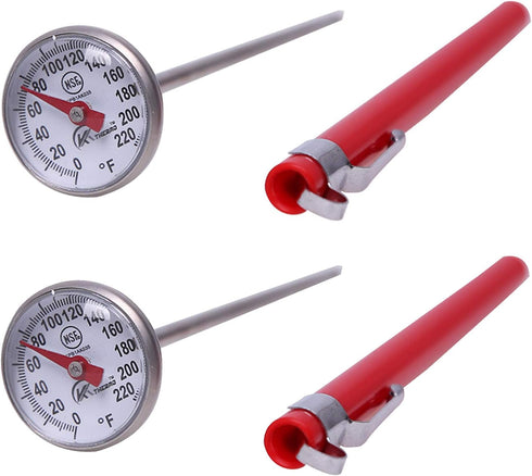 KT THERMO Instant Read 1-Inch Dial Thermometer(2-Pack),Best for The Coffee Drinks,Chocolate Milk Foam...