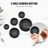 100 Pcs Black Resin Sewing Buttons, 4-Hole Craft Suit Coat Shirt Buttons, 5 Sizes, Round Mixed, with Compartment Storage Box, Suitable for Sewing,...