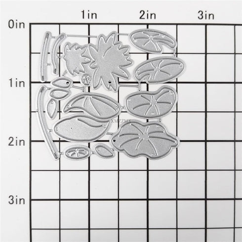 Patchwork Lotus Flowers Metal Cutting Dies for Card Making, Paper Embossing Die Cuts Kit Templates, Storage Pockets Supplies, Photo Frame Album DI...