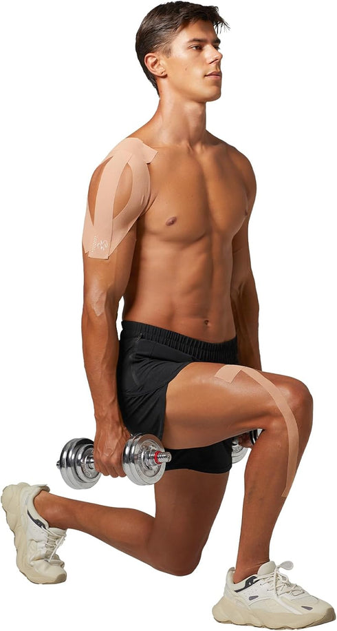 Kinesiology Tape - Premium Cotton Waterproof Sports Tape for Targeted Muscle Support, Pain Relief, & Enhanced Performance 20 Count, 10” Precut & U...