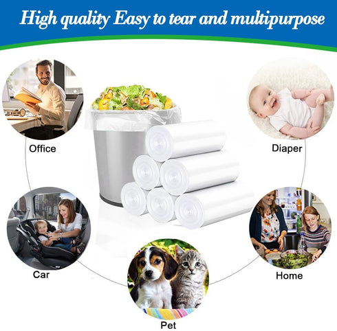 1.6 Gallon 90 pcs (Fit 1.3-1.6 Gal)Small Clear Trash Bags, Strong 1.3 Gallon1.5 Gallon 1.6 gallons Garbage Bags, Bathroom Trash Can Bin Liners, Mi...