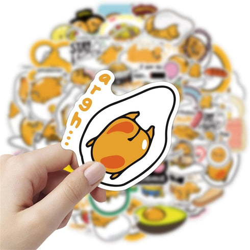 CHVISO 60PCS Japanese Lazy Egg Kawaii Stickers - Vinyl Waterproof Stickers for Kids, Teens, Adults - Laptop, Water Bottles, Skateboard, Guitar...
