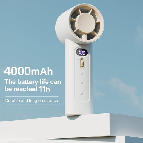 Portable Handheld Fan, Speed(1-100) Adjustable Turbo Mini Portable Fan, 4000mAh Battery Rechargeable Small Handheld Fan, Personal Mini Fan with Di...
