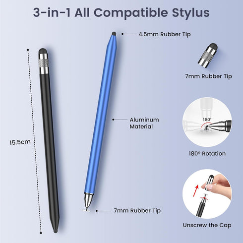 Stylus Pen for iPhone and iPad, Styluslink 3-in-1 Universal Capacitive Thin Stylus Pen for touchscreens,Compatible with Apple iPhone/iPad/Air/Mini...