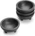 Black 3-Legged Plastic Molcajete Salsa Bowls for Homemade Dips, Party Foods, Picnic Condiments, Sauces & Toppings (2 Pack, 11 oz) by Enqargo...