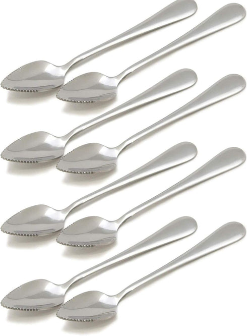 Grapefruit and Dessert Spoon, Stainless Steel with Serrated Edge, 7-inch, Set of 8...