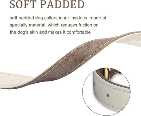Classic Leather Dog Collar for Small Medium Large Dogs Padded Soft and Strong Adjustable Pet Collars Heavy Duty Dog Collar...