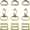 15Pcs Metal Swivel Snaps Hooks with D Rings and Tri-Glides Slide Buckles for Key Lanyard Purse Bag Straps Dog Collars DIY Sewing Hardware Craft (1...