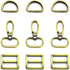 15Pcs Metal Swivel Snaps Hooks with D Rings and Tri-Glides Slide Buckles for Key Lanyard Purse Bag Straps Dog Collars DIY Sewing Hardware Craft (1...