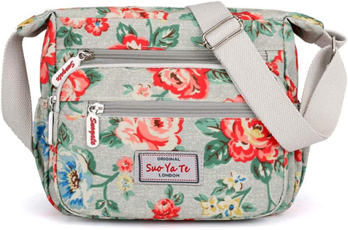 Casual Nylon Floral Shoulder Bag For Women Crossbody Bag Messenger Bags Travel Handbags With Adjustable Strap Waterproof...