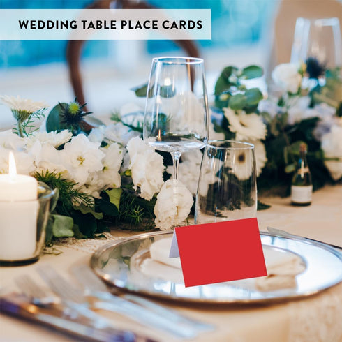 Andaz Press Table Tent Printable Place Cards, Red 20-Pack, Seat Placement Cards Blank Place Cards For Table Settings Name Cards for Bridal Wedding...