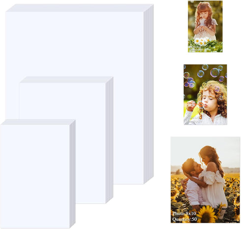 ZBEIVAN Photo Paper 4x6, 5x7, 8x10 inch High Glossy Paper 150 Sheets, 200 GSM Paper for Printer (4x6 50 Sheets, 5x7 50 Sheets, 8x10 50 Sheets)...
