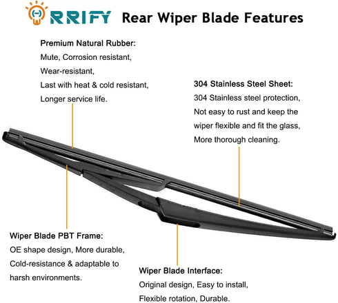 Rear Windshield Wiper Arm Blade 28780-3JA0A for Nissan Rogue 2014-2019, For Nissan Pathfinder 2013-2019 Back Windshield Wiper Assembly...