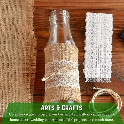 YIJUANGFA Natural Brown Burlap Fabric Roll, 20 inches x 5.5 Yards (16.4 ft), Super Soft, for Crafts, Gift Wrapping, Wrapping Packing Flowers Bouqu...