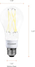 Sylvania Reduced Eye Strain A21 LED Light Bulb, 3-Way 40W / 60W / 100W, 13 Year, Dimmable, Clear, 5000K, Daylight - 6 Pack (41232)...