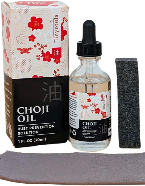 Tinyroots Choji Oil Tool Cleaning Kit, Simply Wipe the Knife Oil on to Restore Your Sword, Knives, Bonsai Tools, Includes Rust Eraser and Lint Fre...