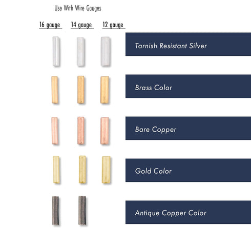 Artistic Wire Large Gauge Crimp Tubes, Brass Color, for 12 ga Wire, ID 2.2 mm / .086 in, 50 pc...