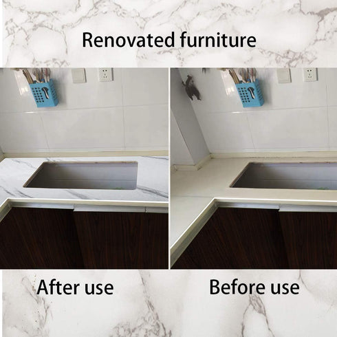 White Marble Wallpaper Peel Stick Countertop Contact Paper White Granite Bathroom Kitchen Marble Paper Self Adhesive Vinyl Counter Top Covers Wate...