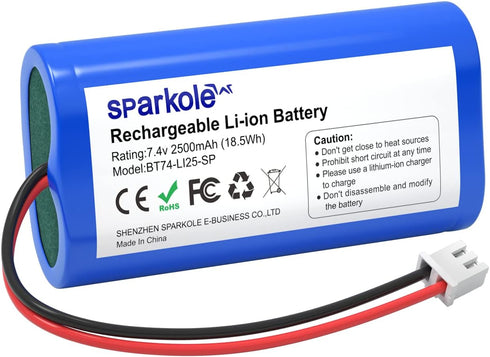 7.4V 2500mAh Li-ion Rechargeable Battery for Speaker/Remote Control Toy/Bluetooth Boom Box/Portable DVD Player/Outdoor Lighting...