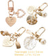 jojofuny Key Chain for Women Ladies 4 Pcs Pearl Shell Shape Key Ring Lovely Keychains for Girls Dree up Accessories...