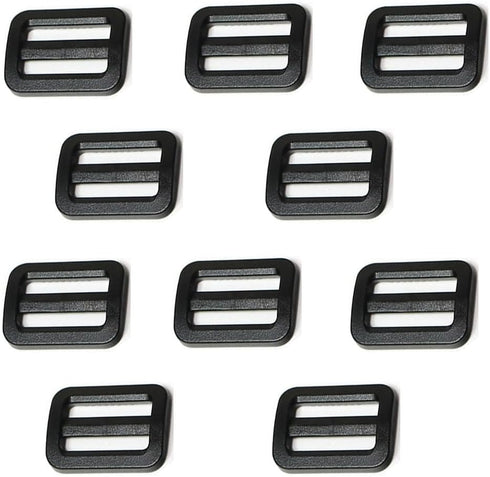 20Pcs plastic Slide Buckles, Webbing Strap Fastener for Backpack 3/4 Inch/ 20mm (Inner Length) Plastic Slides Button Bulk Adjustable Webbing Trigl...