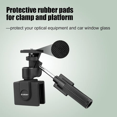 SVBONY SV126 Car Window Mount Adjustable Vehicle Clamp Mount Compact for Spotting Scope Monocular Binocular Telescope SLR Camera with Mounting Thr...