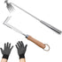 3 Pack Weed Puller Tool, Grandpas Weeder Tool, Manual Stainless Steel Weeding Tool, L-Shape Crack Sickle and 4 Teeth Weeder Tool with Gloves for L...