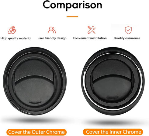 For 2016-2023 Tacoma A/C Vent Ring Outer Cover Air Conditioning Outlet Trim Decoration Toyota Tacoma Accessories 4 Piece Kit,Black...