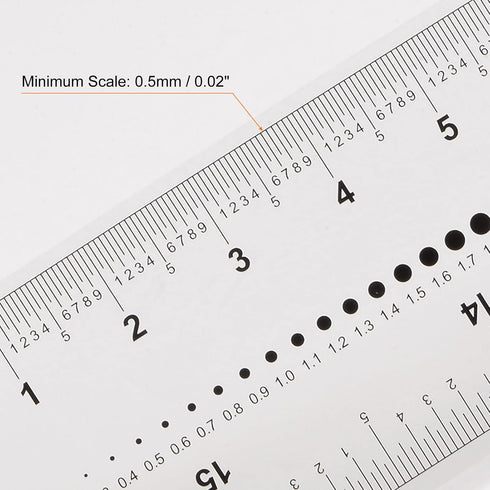 Film Flexible Ruler 16 Inch 0.5mm Scale PET Plastic Folding Straight Ruler Calibration Soft Ruler Measuring Tool for Factory, Transparent...