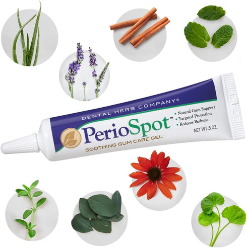 Dental Herb Company - PerioSpot Mouth Sore and Gum Care Gel - Soothes and relieves discomfort from canker sores and gum irritation (.5 oz.)...