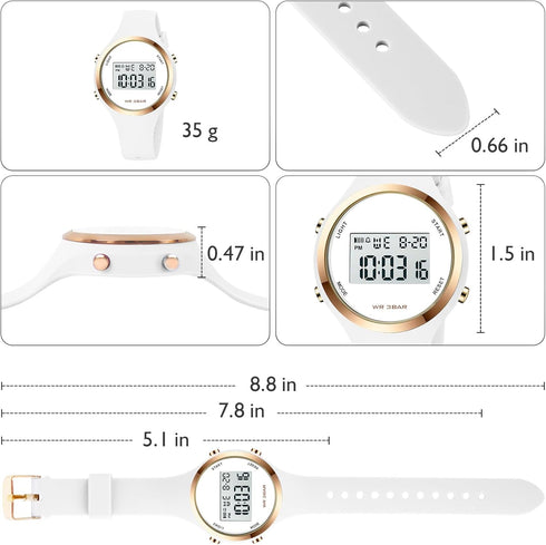 Outdoor Sport Watches Alarm Clock 5Bar Waterproof LED Digital Watch...