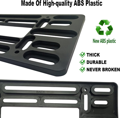Front License Plate Mounting Kit- Stainless Steel License Plate Frame and Universal Bracket for No Drilling Hole Front Bumper, Car Tag Cover Adapt...