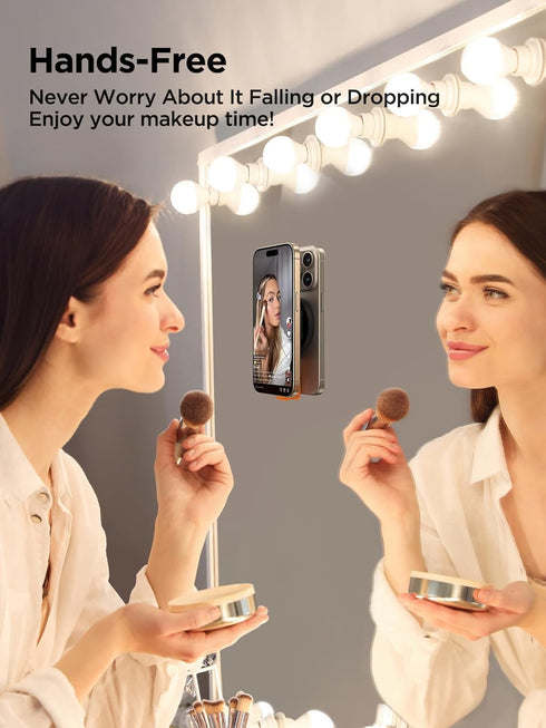 JOYROOM Magnetic Suction Cup Phone Mount, Silicone Suction Phone Case Grip Stand Holder for MagSafe, Hands-Free Mirror Shower Phone Holder Mount F...