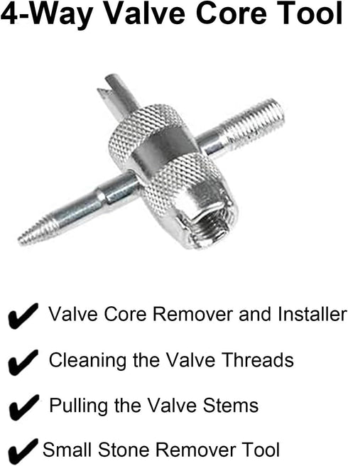 14Pcs Pencil Tire Pressure Gauge Valve Core Tool Kit?Including Tire Gauge Pencil, 4-1 Way Valve Tool, Schrader Valve Cores, Aluminum Valve Caps an...