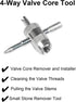 14Pcs Pencil Tire Pressure Gauge Valve Core Tool Kit?Including Tire Gauge Pencil, 4-1 Way Valve Tool, Schrader Valve Cores, Aluminum Valve Caps an...
