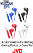 JVC Gumy Gamer, in Ear Earbud Headphones with Mic, Remote, and Mute Switch for Gaming and Chatting, Powerful Sound, Comfortable and Secure Fit, Si...