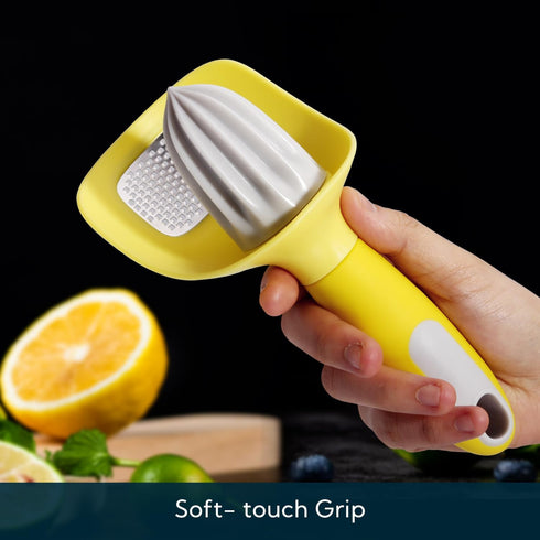KITCHENDAO Lemon Zester Bar Tool 4 in 1, Citrus Lime Zester Peeler, Channel Knife, Citrus Reamer, Grater, Seed Pip Catcher to Avoid Mess, Soft-Tou...