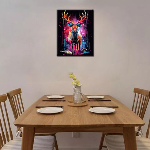 Tucocoo Graffiti Deer Paint by Number for Adults, DIY Digital Oil Painting Kits on Canvas with Brushes and Acrylic Pigment, Animal Realistic Carto...