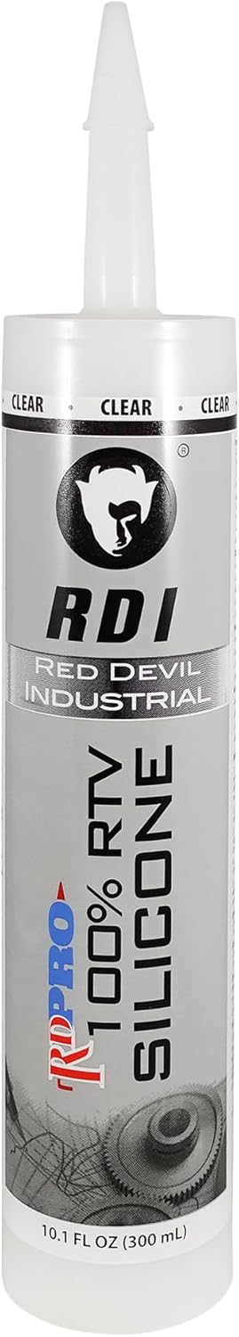 Red Devil 08260I RD PRO Industrial Grade RTV 100% Silicone Weather-Resistant Sealant, 10.1 oz. Tube, Clear, 1-Pack...