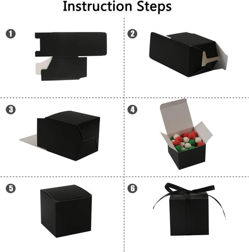 COTOPHER 60pcs Small Gift Boxes, Favor Boxes 2x2x2 inches Paper Gift Boxes with Ribbons Candy Box for Wedding Favors Baby Shower Bridal Shower Bir...