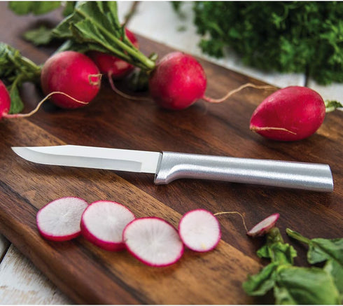 RADA Cutlery Regular Paring Knife with Quick Edge Sharpener, Silver Handle, Pack of 3...