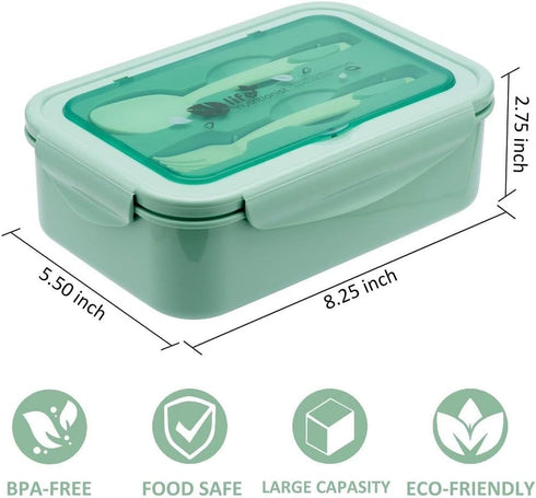 LOVINA Bento Boxes for Adults - 1100 ML Bento Lunch Box For Kids Childrens With Spoon & Fork - Durable Perfect Size for On-the-Go Meal, BPA-Free a...