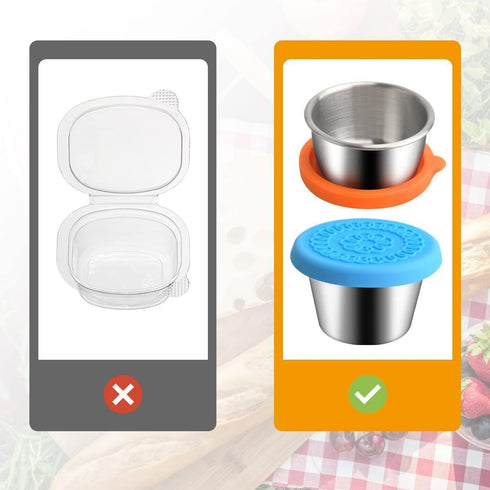 Ramekins 3 Pack 1.7/2.5/3.5/ Oz Stainless Steel Condiment Sauce Cups, Metal Ramekins, Commercial Grade, Multifunctional, Ideal for All Hot and Col...