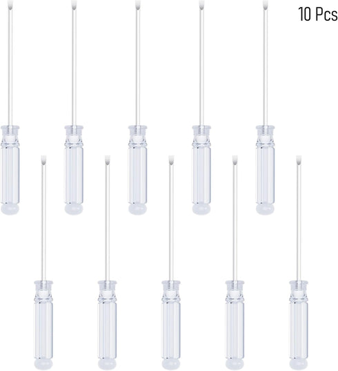 10PCS Mini Slotted Screwdriver, 3mm Flat Head for Watch Eyeglasses Electronics Toy Repair, Non-magnetic, 4.72"(120mm) Total Length (Clear Handle)...