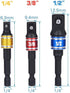 Right Angle Drill Adaptor Impact Drill Bit Extension 4-in-1 Impact Grade Socket Adapter Set Cr-V 1/4" 3/8" 1/2" Angle Drill Attachment Tools for H...