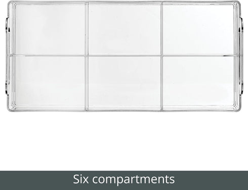 mDesign Compact Plastic Tea Storage Organizer Caddy Tote Bin - 6 Divided Sections, Built-in Handles - Holder for Tea Bags, Packets, Sweeteners and...
