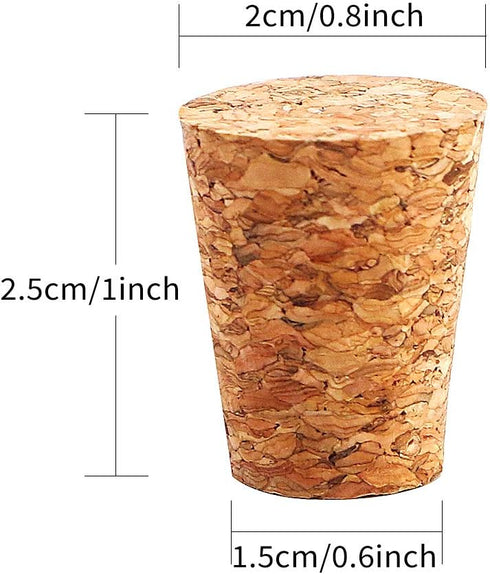 100 Pieces #7 Tapered Cork Plugs, Premium Blank Wine Corks Wine Stoppers Replacement Corks, 0.8 x 0.6 x 1 Inch...